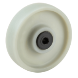 Polyamide 6 solid wheels charged with glass fiber