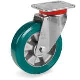 TR-Roll polyurethane wheels, extra-heavy duty (EP) brackets