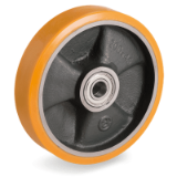 65GHCC - "TR" polyurethane wheels, cast iron centre, ball bearing bore