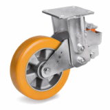 SF/EES MHD - Wheels in thick “TR” polyurethane, aluminium centre, fixed electrowelded sprung-loaded bracket type EES MHD