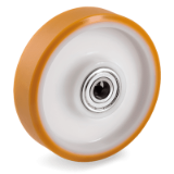 66SC - "TR" polyurethane wheels, polyamide 6 centre, hub with ball bearing facilities