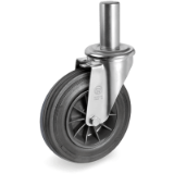 SRC/NL I - Standard rubber wheels, swivel bracket with stem type "NL"