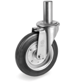 SRC/NL I - Standard rubber wheels, swivel bracket with stem type "NL"