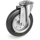 SRFP/NL - Standard rubber wheels, swivel bolt hole bracket type "NL"