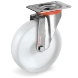SRP/NLX - Solid polyamide 6 wheels, stainless steel swivel top plate bracket type "NLX"