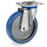 SRP/M - "SIGMA ELASTIC" rubber wheels, swivel top plate bracket type "M"