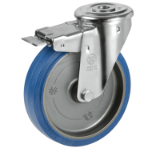 SRFP/NL FR - "SIGMA ELASTIC" rubber wheels, swivel bolt hole bracket type "NL" with brake