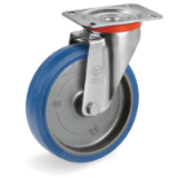 SRP/NL - "SIGMA ELASTIC" rubber wheels, swivel top plate bracket type "NL"