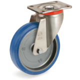 SRP/P - "SIGMA ELASTIC" rubber wheels, swivel top plate bracket type "P"