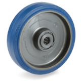 73P6CR - "SIGMA ELASTIC" rubber wheels, polyamide 6 centre, roller bearing bore