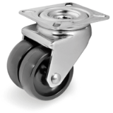 SRP GEMELLATA - Twin solid polyamide 6 wheels for institutional applications swivel top plate brackets